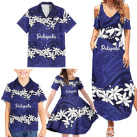 Personalised Cook Islands Pukapuka Family Matching Summer Maxi Dress and Hawaiian Shirt Tiare Maori Polynesian Waves Tattoo