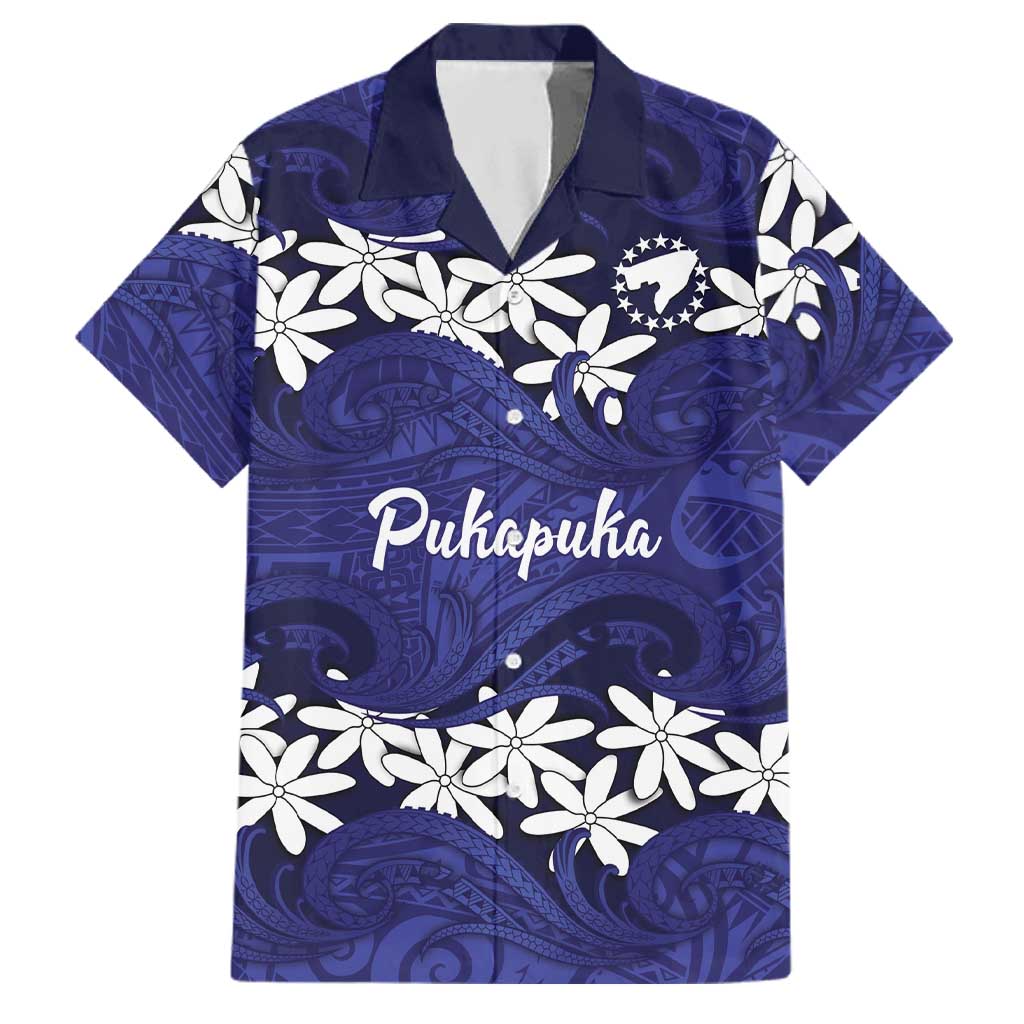 Personalised Cook Islands Pukapuka Family Matching Tank Maxi Dress and Hawaiian Shirt Tiare Maori Polynesian Waves Tattoo