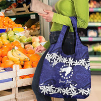 Personalised Cook Islands Pukapuka Grocery Bag Tiare Maori Polynesian Waves Tattoo