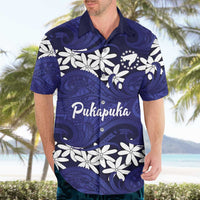 Personalised Cook Islands Pukapuka Hawaiian Shirt Tiare Maori Polynesian Waves Tattoo