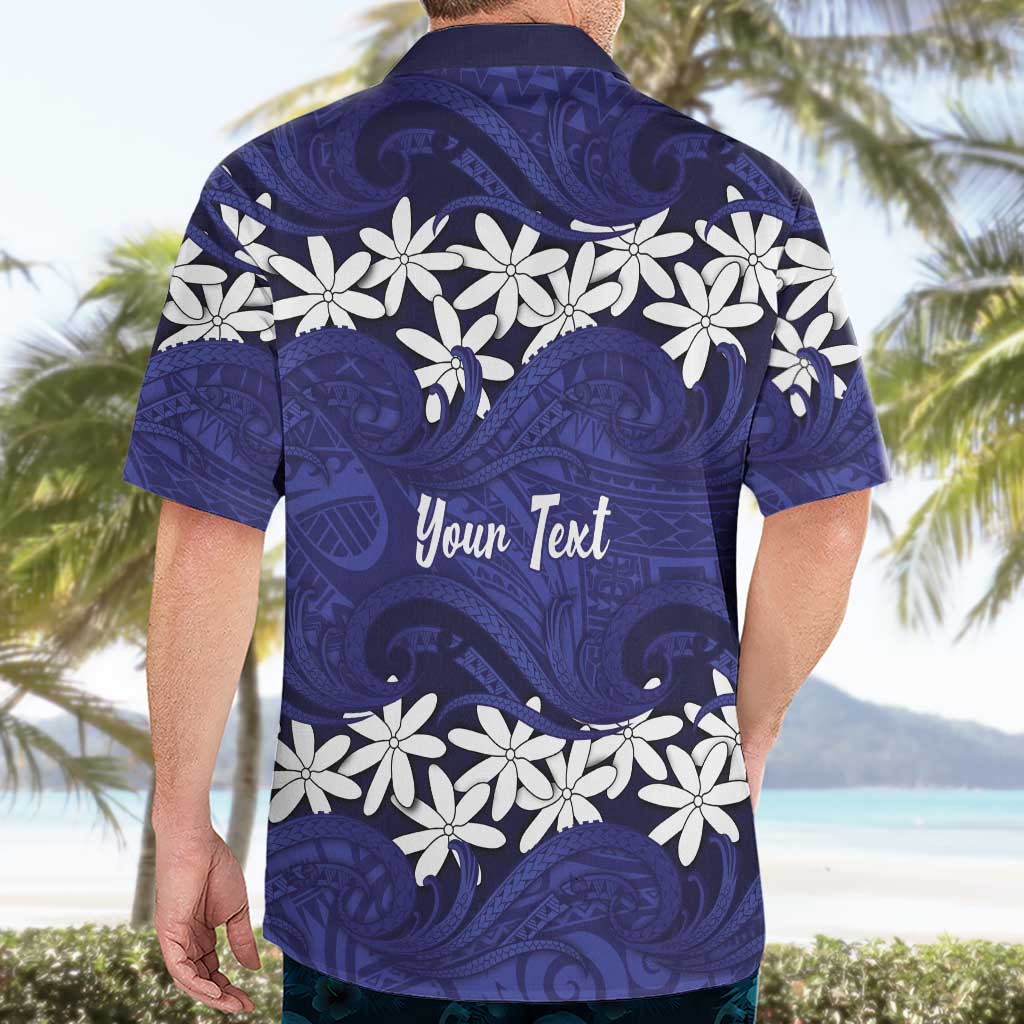 Personalised Cook Islands Pukapuka Hawaiian Shirt Tiare Maori Polynesian Waves Tattoo