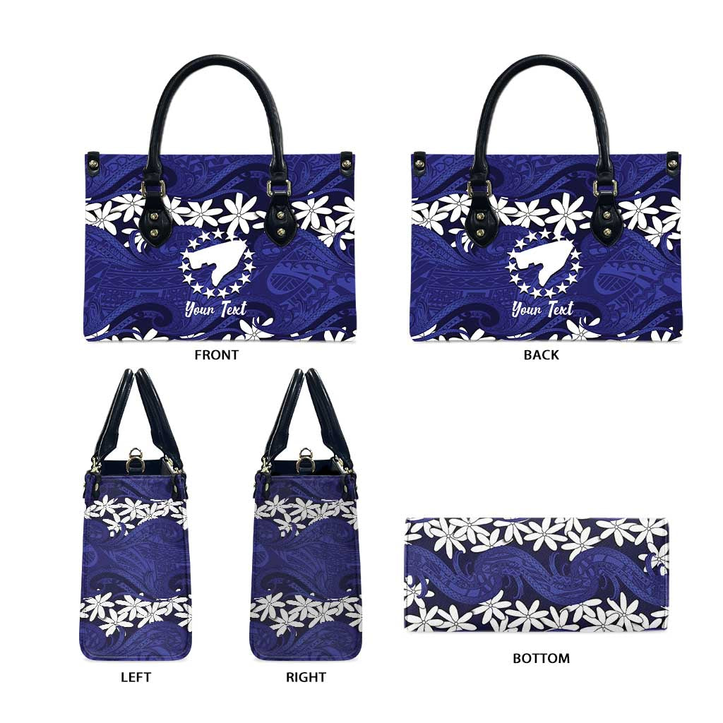 Personalised Cook Islands Pukapuka Leather Bag Tiare Maori Polynesian Waves Tattoo
