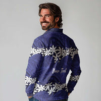 Personalised Cook Islands Pukapuka Long Sleeve Polo Shirt Tiare Maori Polynesian Waves Tattoo LT14 - Polynesian Pride