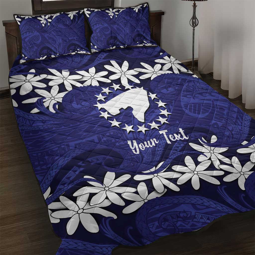 Personalised Cook Islands Pukapuka Quilt Bed Set Tiare Maori Polynesian Waves Tattoo