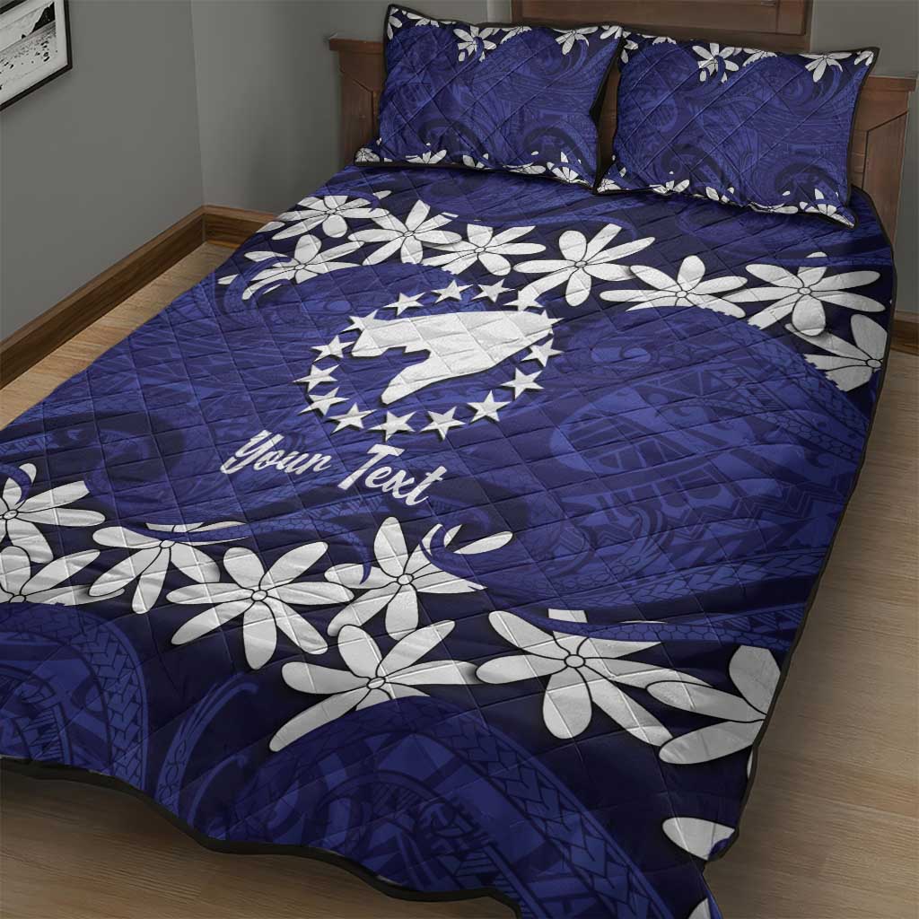 Personalised Cook Islands Pukapuka Quilt Bed Set Tiare Maori Polynesian Waves Tattoo LT14 - Polynesian Pride