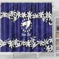 Personalised Cook Islands Pukapuka Shower Curtain Tiare Maori Polynesian Waves Tattoo