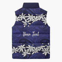 Personalised Cook Islands Pukapuka Sleeveless Puffer Jacket Tiare Maori Polynesian Waves Tattoo