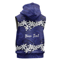 Personalised Cook Islands Pukapuka Sleeveless Zip Hoodie Tiare Maori Polynesian Waves Tattoo