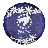 Personalised Cook Islands Pukapuka Spare Tire Cover Tiare Maori Polynesian Waves Tattoo