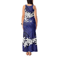 Personalised Cook Islands Pukapuka Tank Maxi Dress Tiare Maori Polynesian Waves Tattoo
