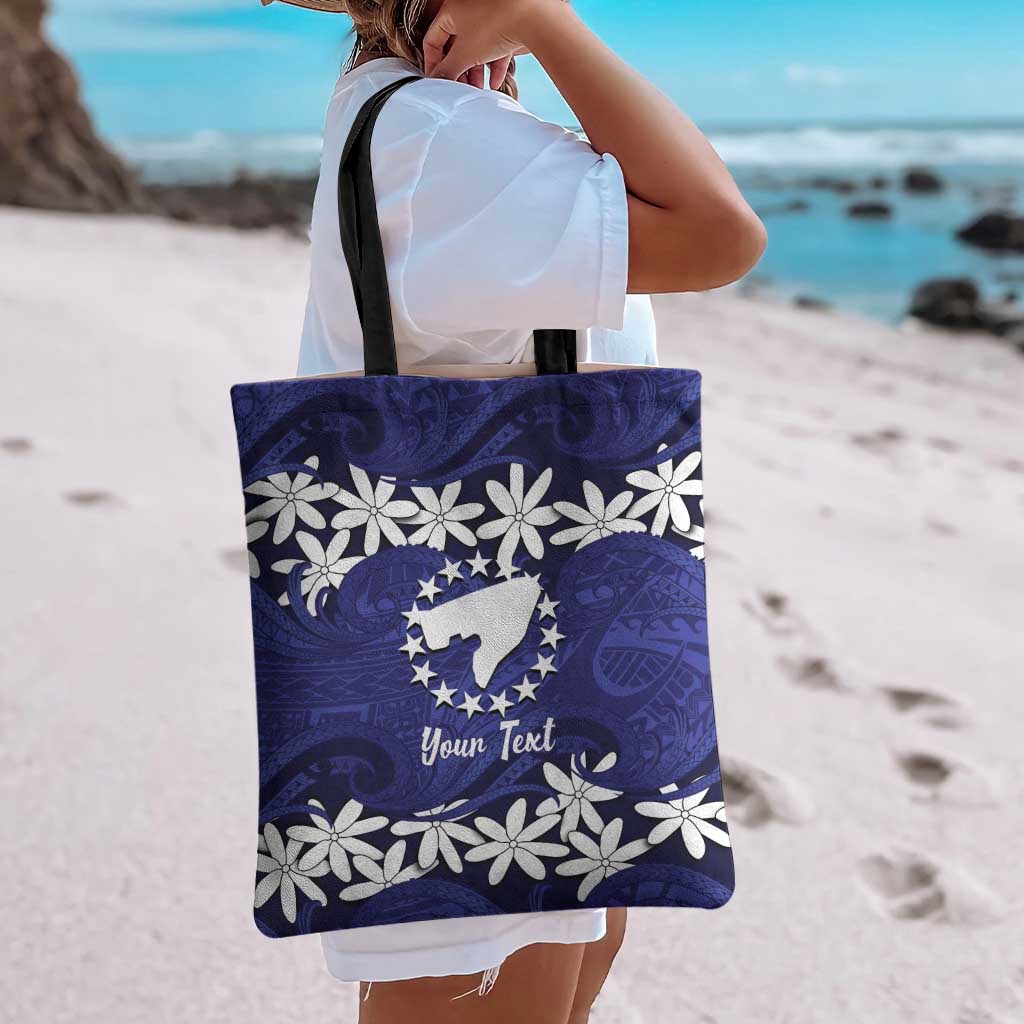 Personalised Cook Islands Pukapuka Tote Bag Tiare Maori Polynesian Waves Tattoo LT14 - Polynesian Pride
