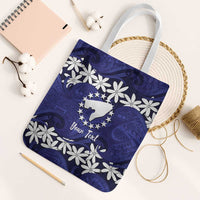 Personalised Cook Islands Pukapuka Tote Bag Tiare Maori Polynesian Waves Tattoo LT14 White Strap One Size Blue - Polynesian Pride