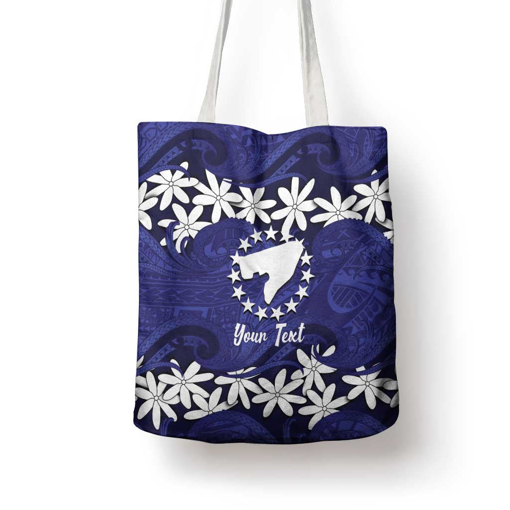 Personalised Cook Islands Pukapuka Tote Bag Tiare Maori Polynesian Waves Tattoo LT14 - Polynesian Pride