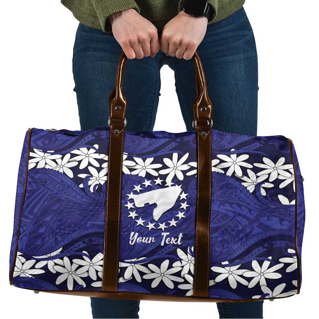 Personalised Cook Islands Pukapuka Travel Bag Tiare Maori Polynesian Waves Tattoo