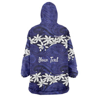 Personalised Cook Islands Pukapuka Wearable Blanket Hoodie Tiare Maori Polynesian Waves Tattoo LT14 - Polynesian Pride
