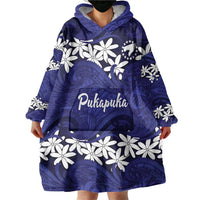 Personalised Cook Islands Pukapuka Wearable Blanket Hoodie Tiare Maori Polynesian Waves Tattoo LT14 - Polynesian Pride