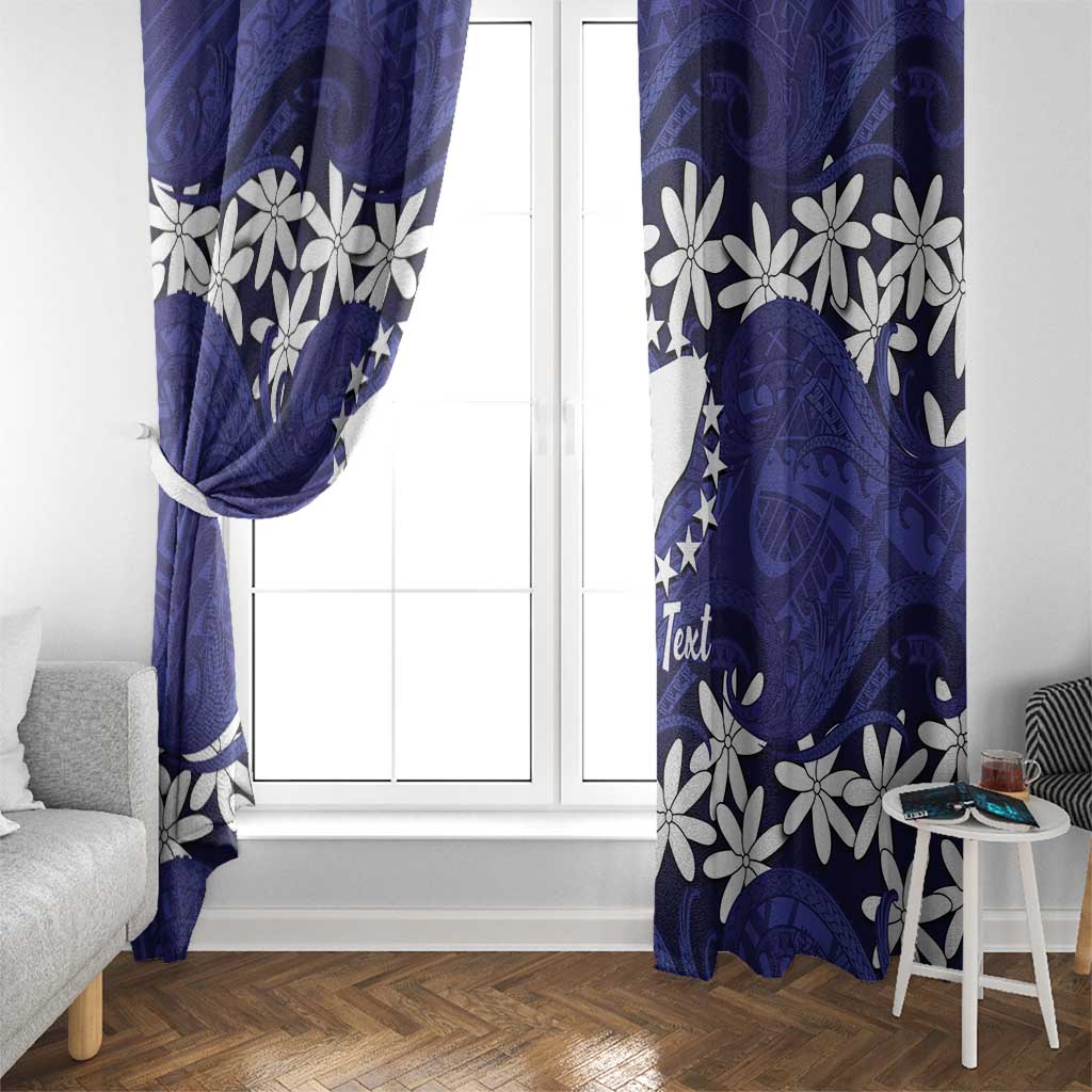 Personalised Cook Islands Pukapuka Window Curtain Tiare Maori Polynesian Waves Tattoo LT14 - Polynesian Pride