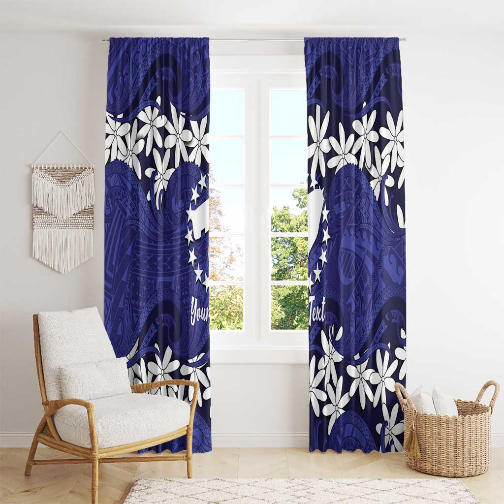 Personalised Cook Islands Pukapuka Window Curtain Tiare Maori Polynesian Waves Tattoo LT14 - Polynesian Pride