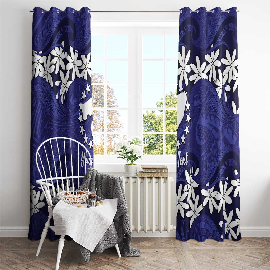 Personalised Cook Islands Pukapuka Window Curtain Tiare Maori Polynesian Waves Tattoo LT14 - Polynesian Pride