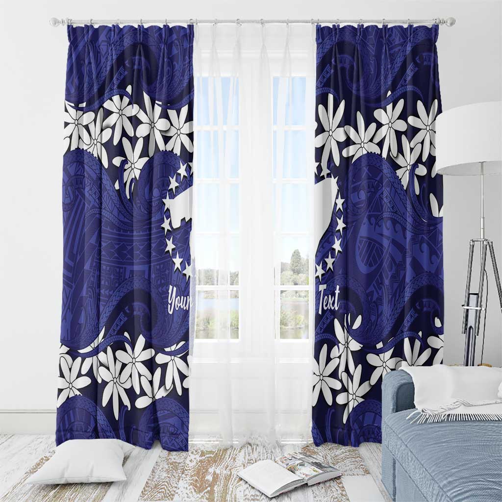 Personalised Cook Islands Pukapuka Window Curtain Tiare Maori Polynesian Waves Tattoo LT14 - Polynesian Pride