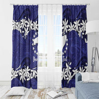 Personalised Cook Islands Pukapuka Window Curtain Tiare Maori Polynesian Waves Tattoo LT14 - Polynesian Pride