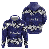 Personalised Cook Islands Pukapuka Zip Hoodie Tiare Maori Polynesian Waves Tattoo