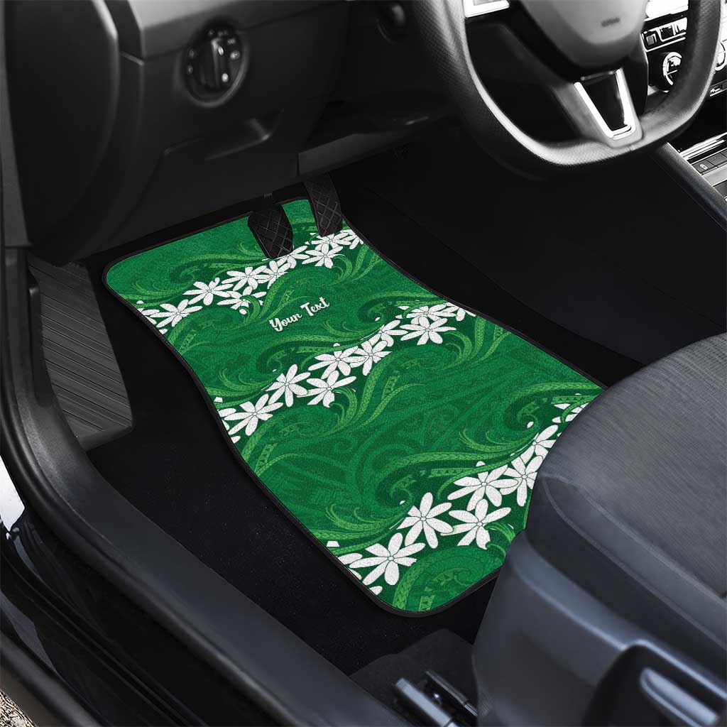 Personalised Cook Islands Rarotonga Car Mats Tiare Maori Polynesian Waves Tattoo