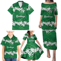 Personalised Cook Islands Rarotonga Family Matching Puletasi and Hawaiian Shirt Tiare Maori Polynesian Waves Tattoo