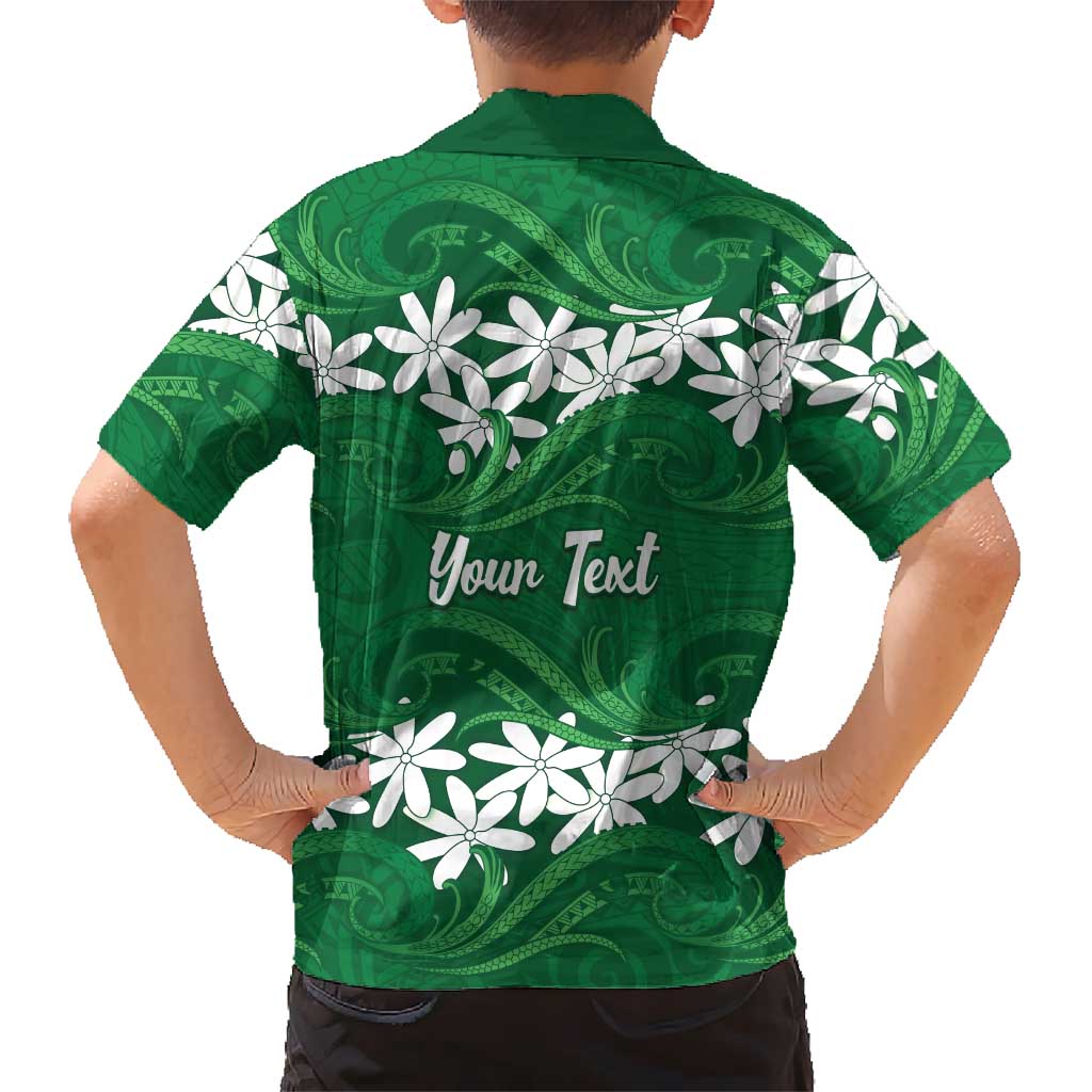 Personalised Cook Islands Rarotonga Family Matching Summer Maxi Dress and Hawaiian Shirt Tiare Maori Polynesian Waves Tattoo