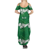 Personalised Cook Islands Rarotonga Family Matching Summer Maxi Dress and Hawaiian Shirt Tiare Maori Polynesian Waves Tattoo