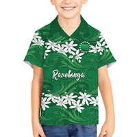 Personalised Cook Islands Rarotonga Family Matching Summer Maxi Dress and Hawaiian Shirt Tiare Maori Polynesian Waves Tattoo