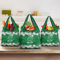 Personalised Cook Islands Rarotonga Grocery Bag Tiare Maori Polynesian Waves Tattoo