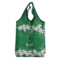 Personalised Cook Islands Rarotonga Grocery Bag Tiare Maori Polynesian Waves Tattoo