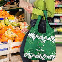 Personalised Cook Islands Rarotonga Grocery Bag Tiare Maori Polynesian Waves Tattoo