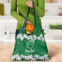 Personalised Cook Islands Rarotonga Grocery Bag Tiare Maori Polynesian Waves Tattoo