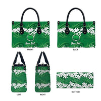 Personalised Cook Islands Rarotonga Leather Bag Tiare Maori Polynesian Waves Tattoo