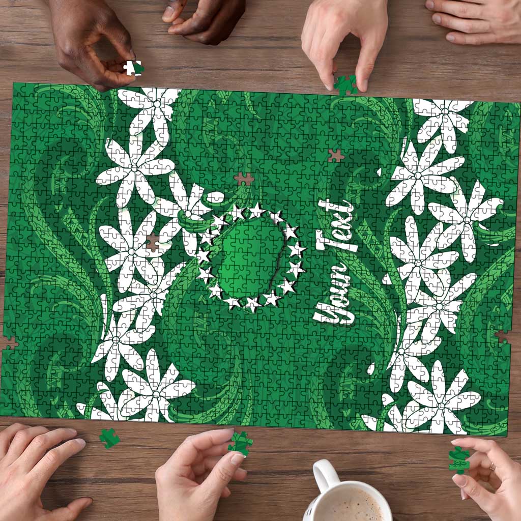 Personalised Cook Islands Rarotonga Puzzle Tiare Maori Polynesian Waves Tattoo