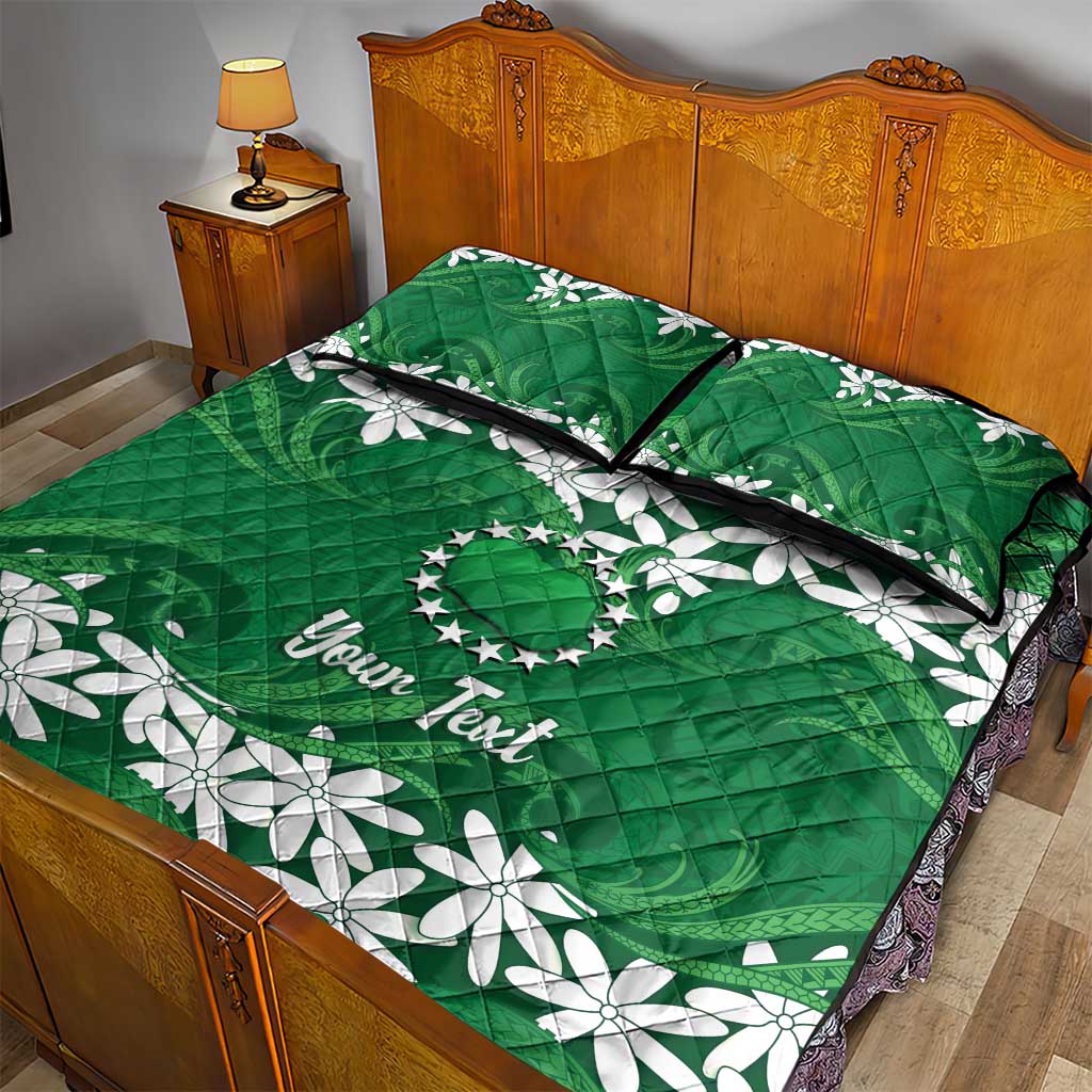 Personalised Cook Islands Rarotonga Quilt Bed Set Tiare Maori Polynesian Waves Tattoo