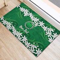 Personalised Cook Islands Rarotonga Rubber Doormat Tiare Maori Polynesian Waves Tattoo LT14 - Polynesian Pride