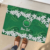 Personalised Cook Islands Rarotonga Rubber Doormat Tiare Maori Polynesian Waves Tattoo LT14 - Polynesian Pride