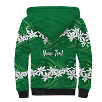 Personalised Cook Islands Rarotonga Sherpa Hoodie Tiare Maori Polynesian Waves Tattoo LT14 - Polynesian Pride