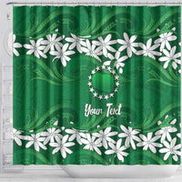 Personalised Cook Islands Rarotonga Shower Curtain Tiare Maori Polynesian Waves Tattoo