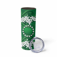 Personalised Cook Islands Rarotonga Skinny Tumbler Tiare Maori Polynesian Waves Tattoo