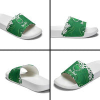 Personalised Cook Islands Rarotonga Slide Sandals Tiare Maori Polynesian Waves Tattoo LT14 - Polynesian Pride