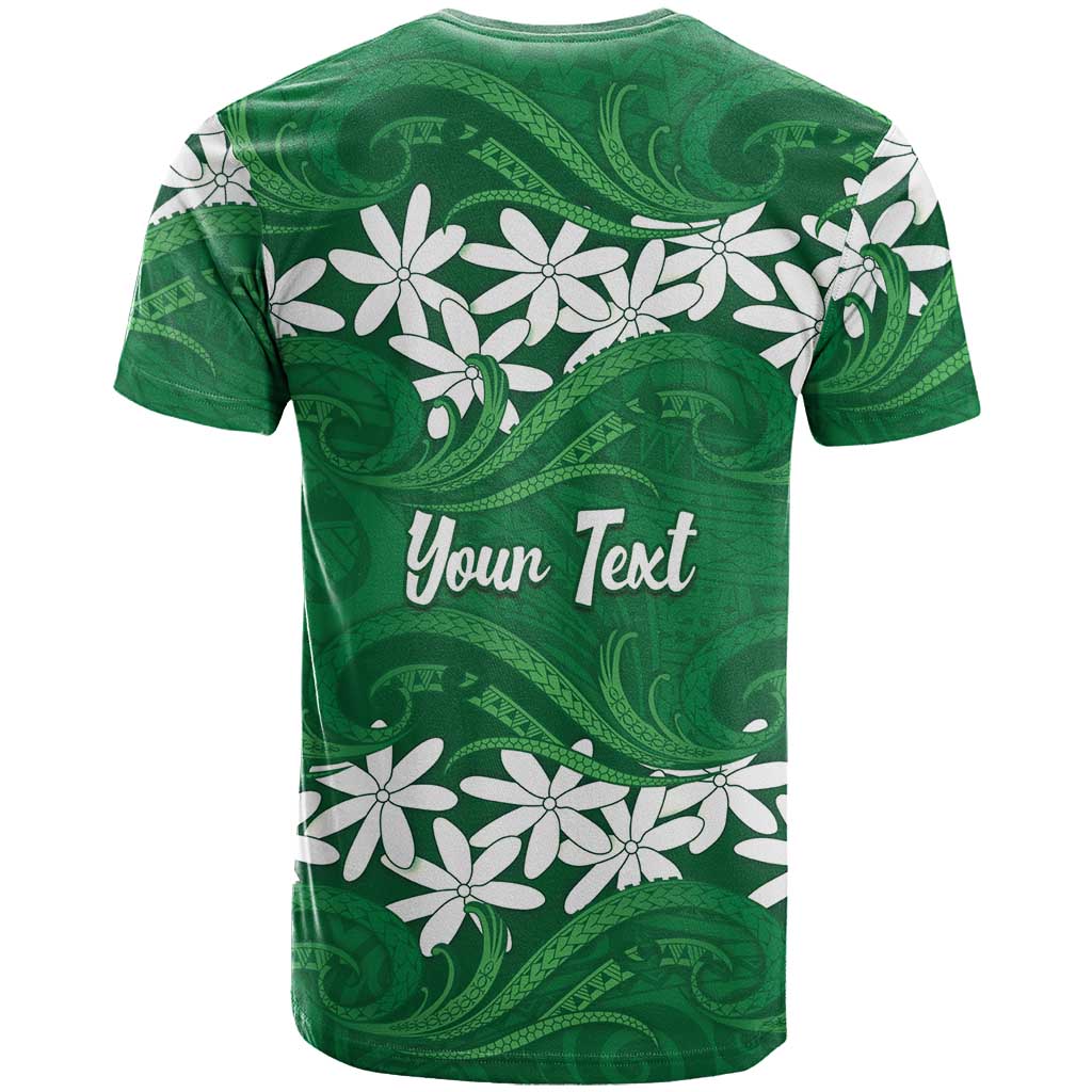 Personalised Cook Islands Rarotonga T Shirt Tiare Maori Polynesian Waves Tattoo