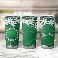 Personalised Cook Islands Rarotonga Tumbler Cup Tiare Maori Polynesian Waves Tattoo