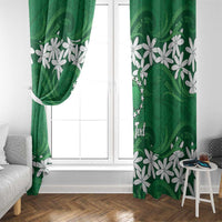 Personalised Cook Islands Rarotonga Window Curtain Tiare Maori Polynesian Waves Tattoo
