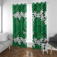 Personalised Cook Islands Rarotonga Window Curtain Tiare Maori Polynesian Waves Tattoo
