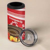 Kingdom Of Tonga Emancipation Day 4 in 1 Can Cooler Tumbler Tongan Ngatu With Kumete Red