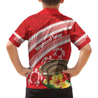 Kingdom Of Tonga Emancipation Day Family Matching Long Sleeve Bodycon Dress and Hawaiian Shirt Tongan Ngatu With Kumete Red LT14 - Polynesian Pride